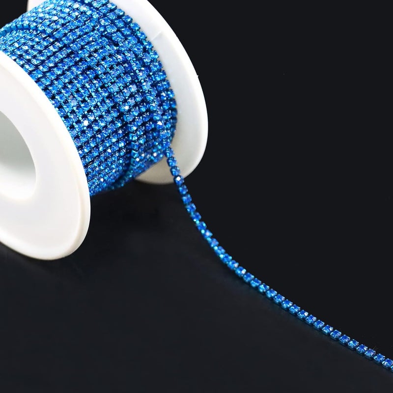 Rytenz 10 Yards 2 MM Rhinestone Chain Trim Crystal Rhinestone Close Chain Trim Shiny Rhinestone Chain for Sewing Crafts, DIY Decoration, Jewelry, Clothing, Shoes (Navy Blue), DC-10Y-DYML - Image 3